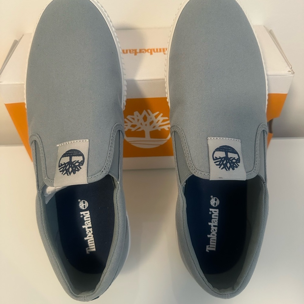 TIMBERLAND men's moccasin-style athletic shoe, light gray, size 11.5, NEW - Picture 3 of 7